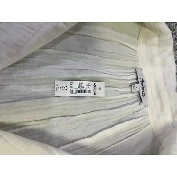 Madewell Lightestspun Cover Up Maxi Shirtdress NWT M Cream Featherweight Relax - Picture 6 of 11